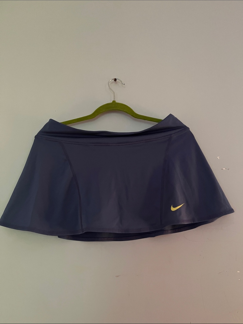 Nike Women's Navy Skater Skirt with Yellow Swoosh